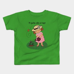 The cute and happy gardener Kids T-Shirt